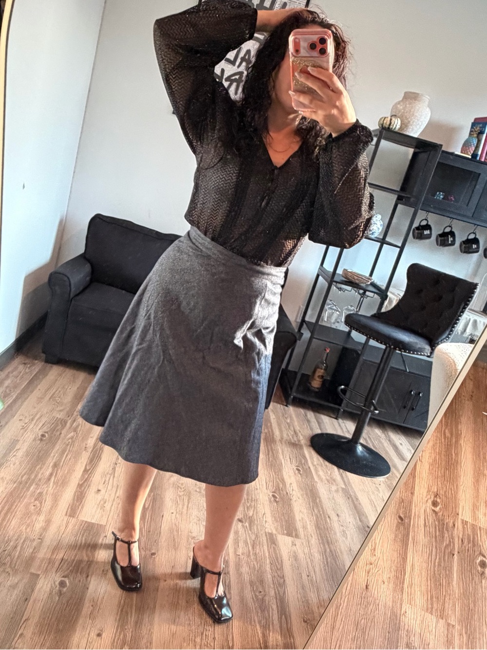 Brooks Brothers Charcoal Gray A-Line Skirt